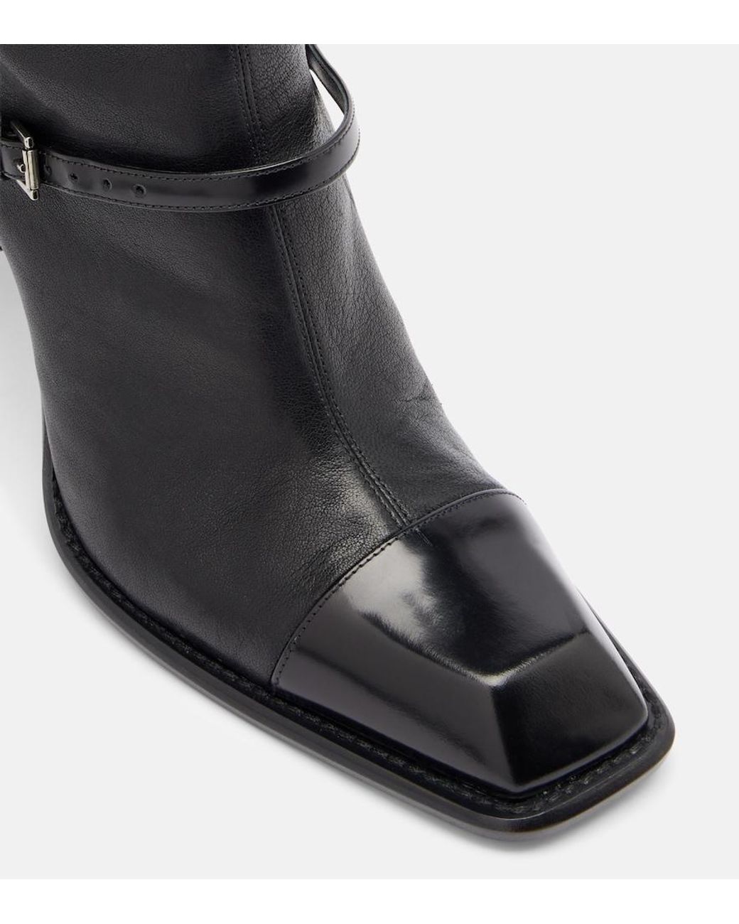 McQueen Black Niko Leather Knee-High Boots