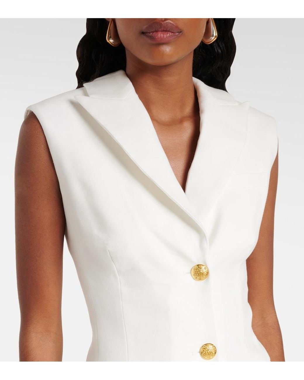 Veronica Beard White Fairfax Linen-Blend Minidress