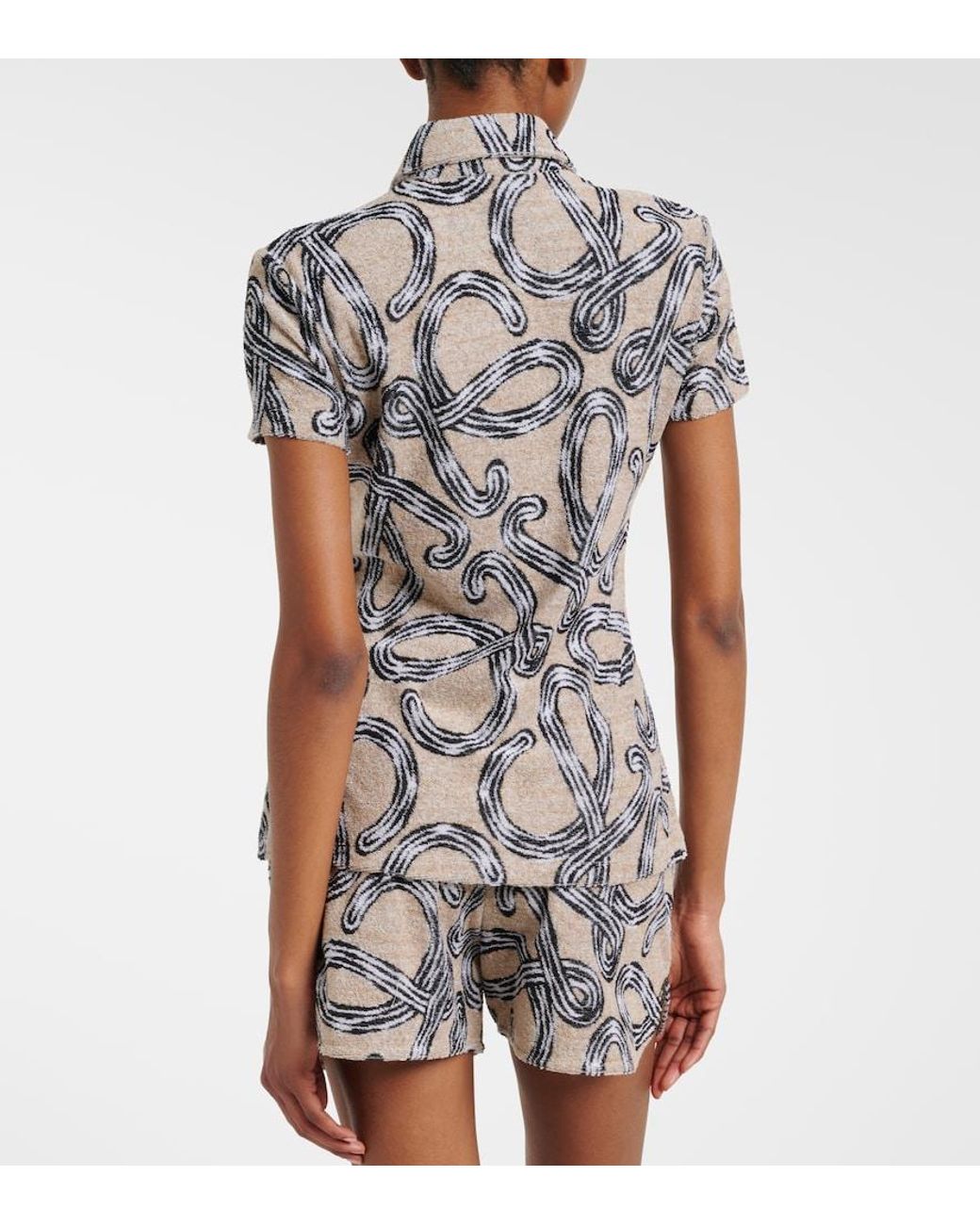 Loewe White Paula's Ibiza Anagram Cotton-Blend Shirt