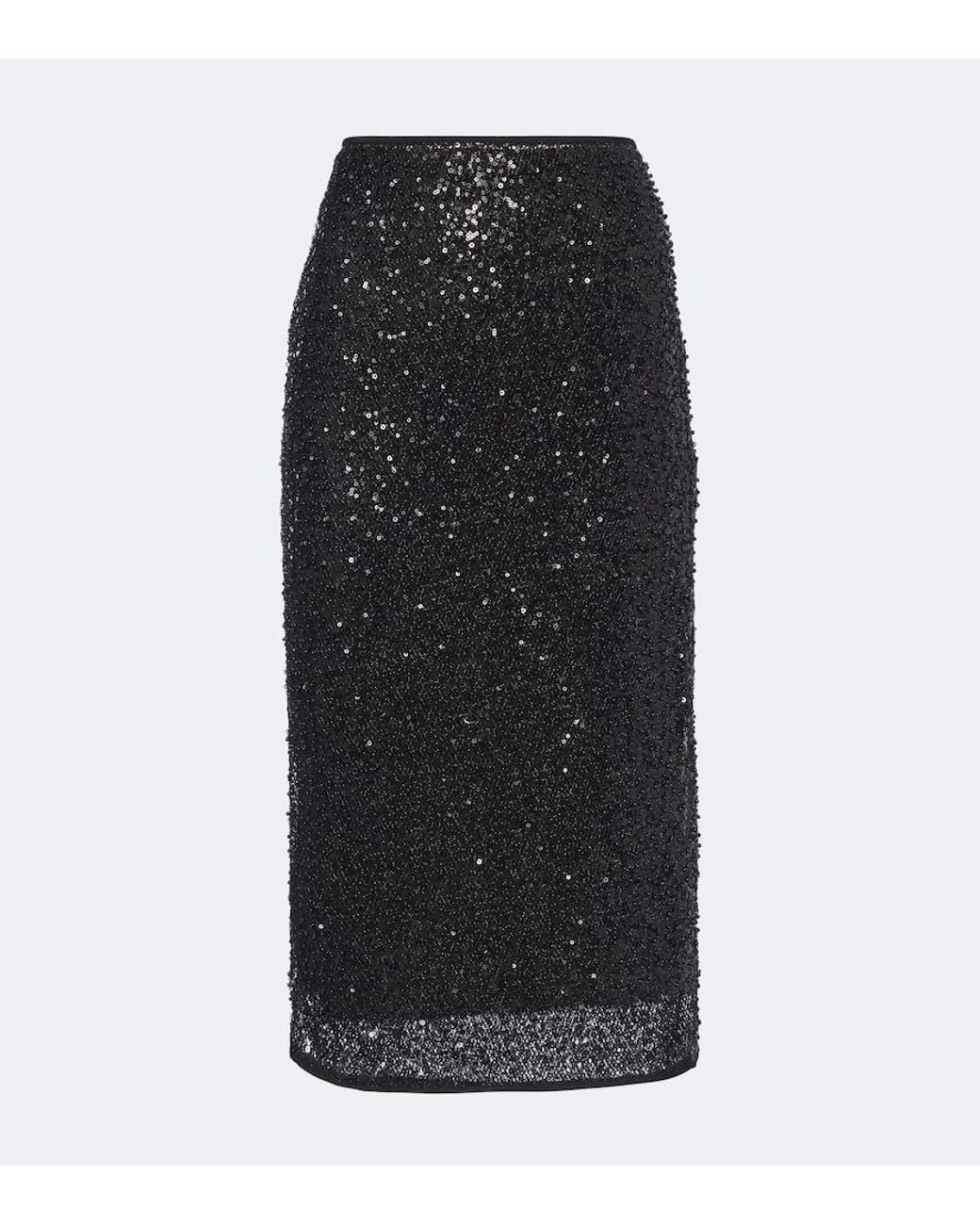Sir Black Cassia Sequined Midi Skirt