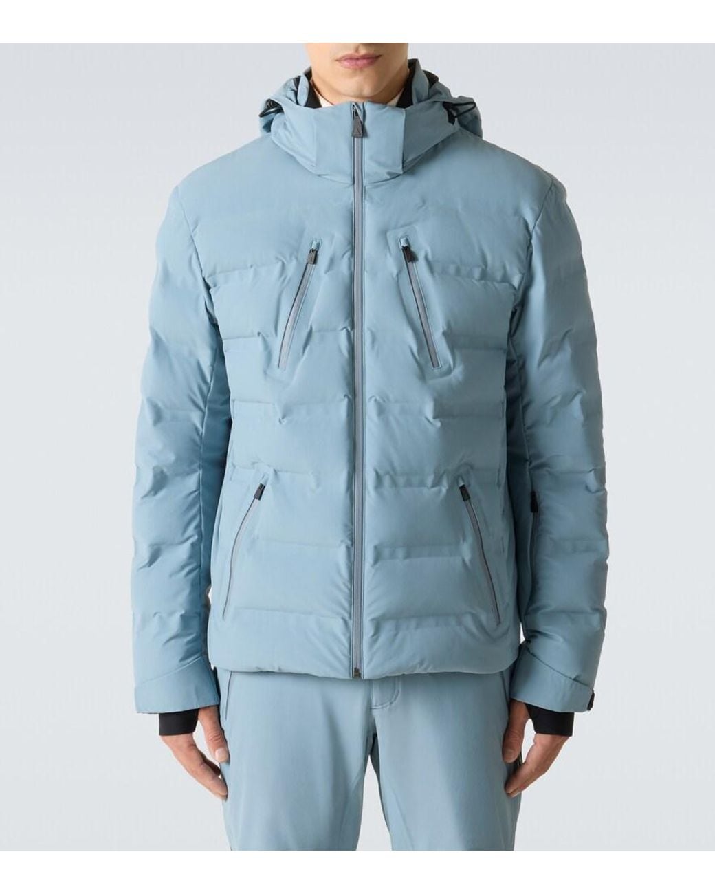 Aztech Mountain Blue Nuke Hooded Down Ski Jacket for men