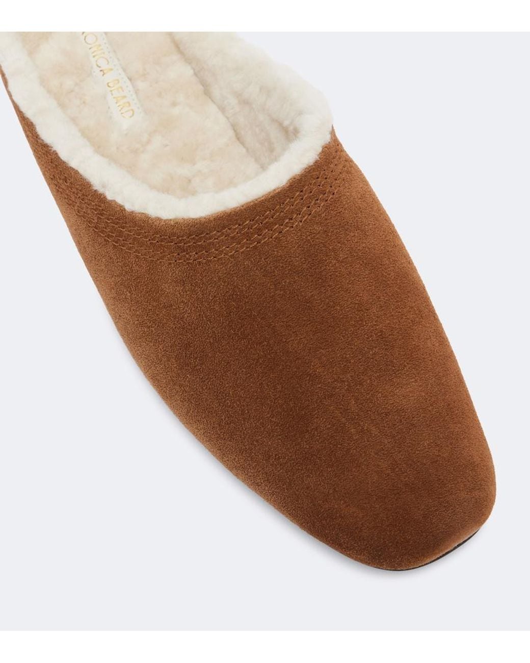 Veronica Beard Brown Narcisa Shearling-Lined Suede Mules