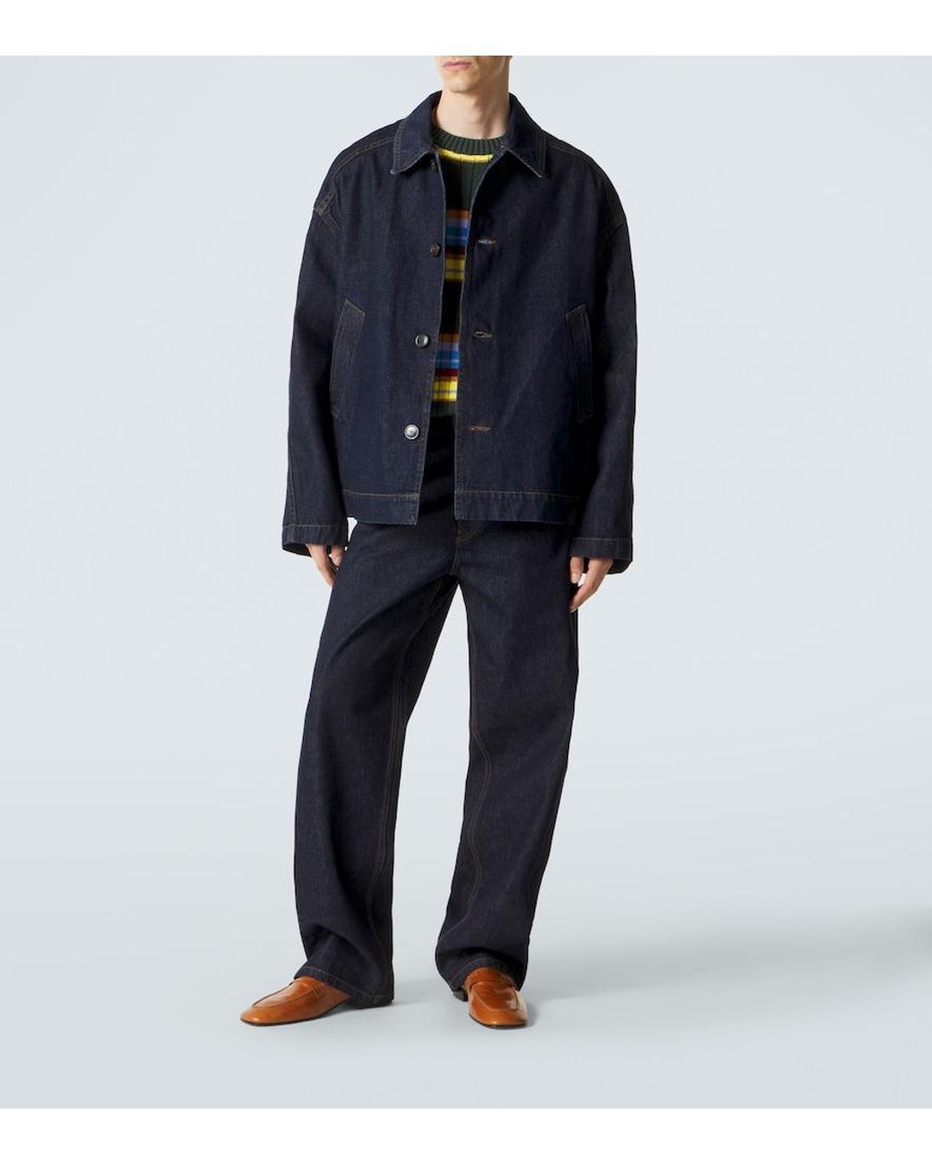 Dries Van Noten Blue Wide-Leg Jeans for men