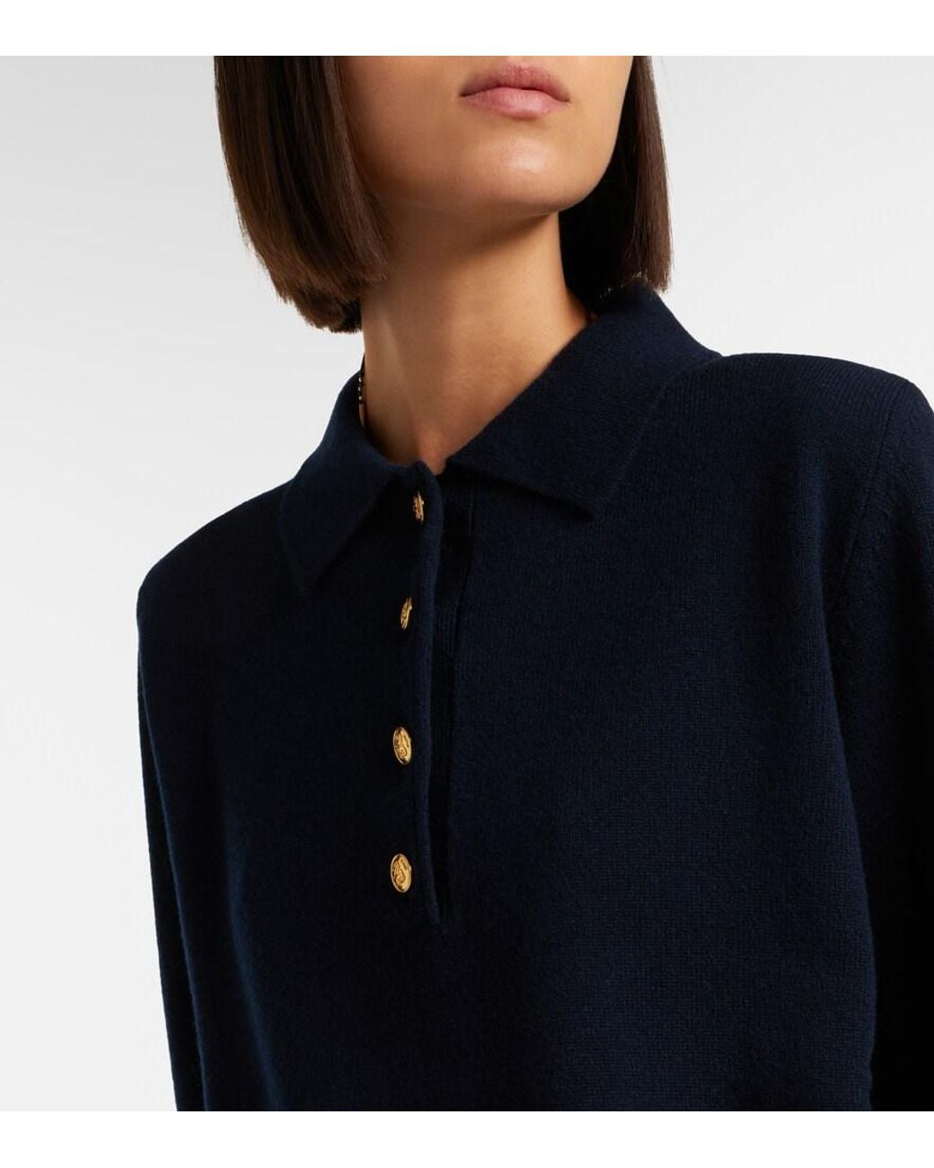Blazé Milano Blue Highland Wool And Cashmere Polo Sweater