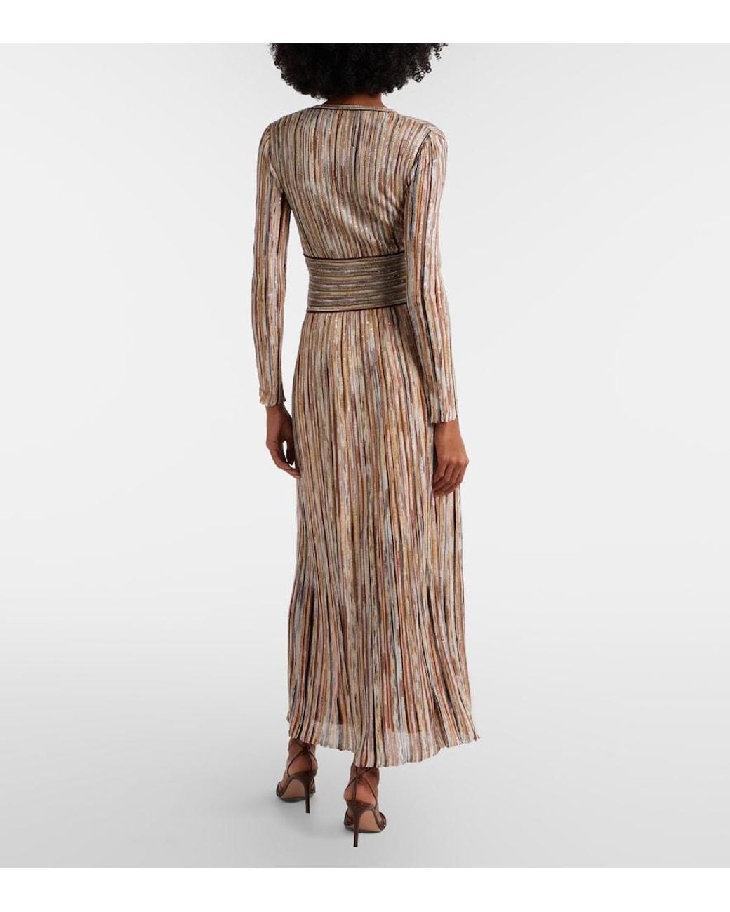 Missoni Natural Sequined Striped Maxi Dress