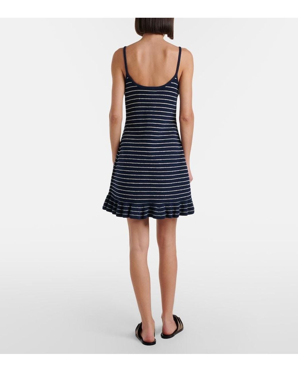 J.W. Anderson Blue Striped Cotton-Blend Minidress