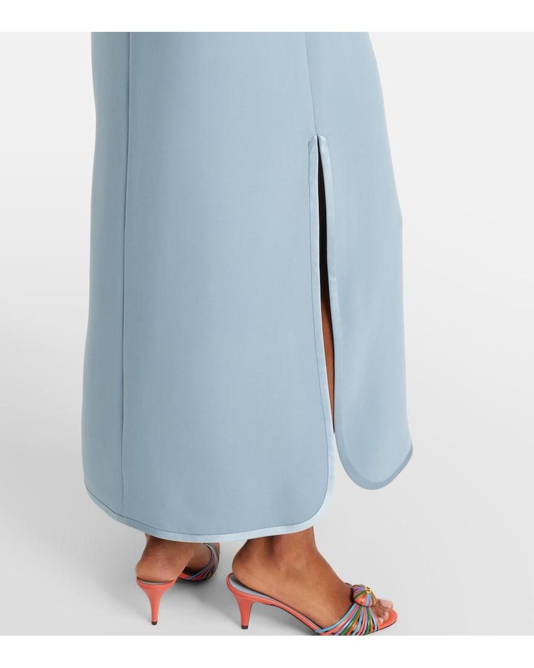 Valentino Garavani Blue Vgold Silk Maxi Dress