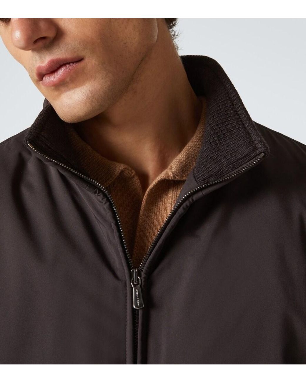Thom Sweeney Gray Technical Bomber Jacket for men