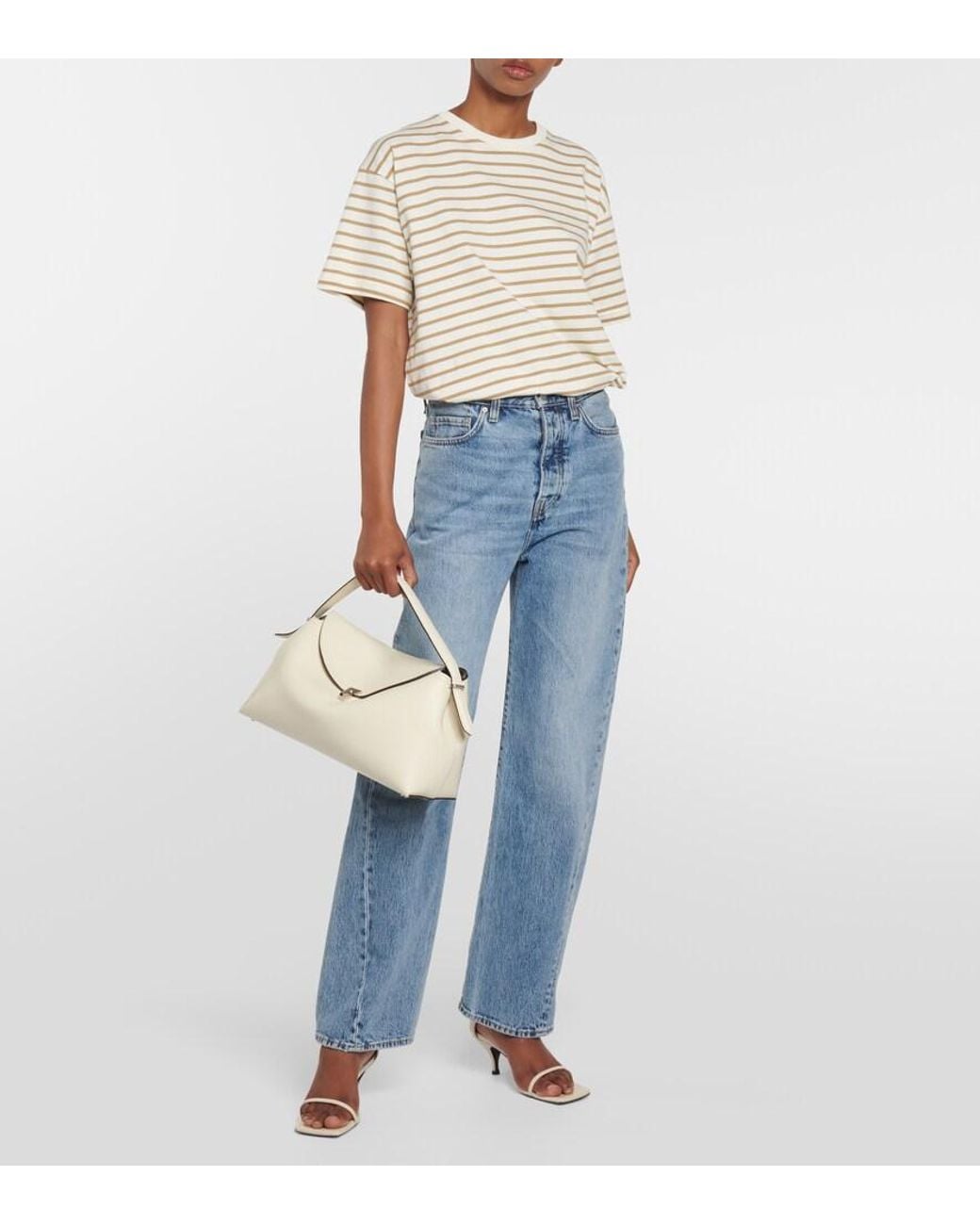 Totême  Natural T-Lock Medium Leather Tote Bag