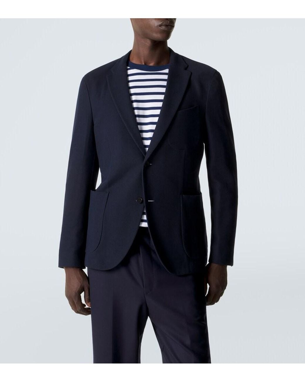 Slowear Blue Cotton Blazer for men