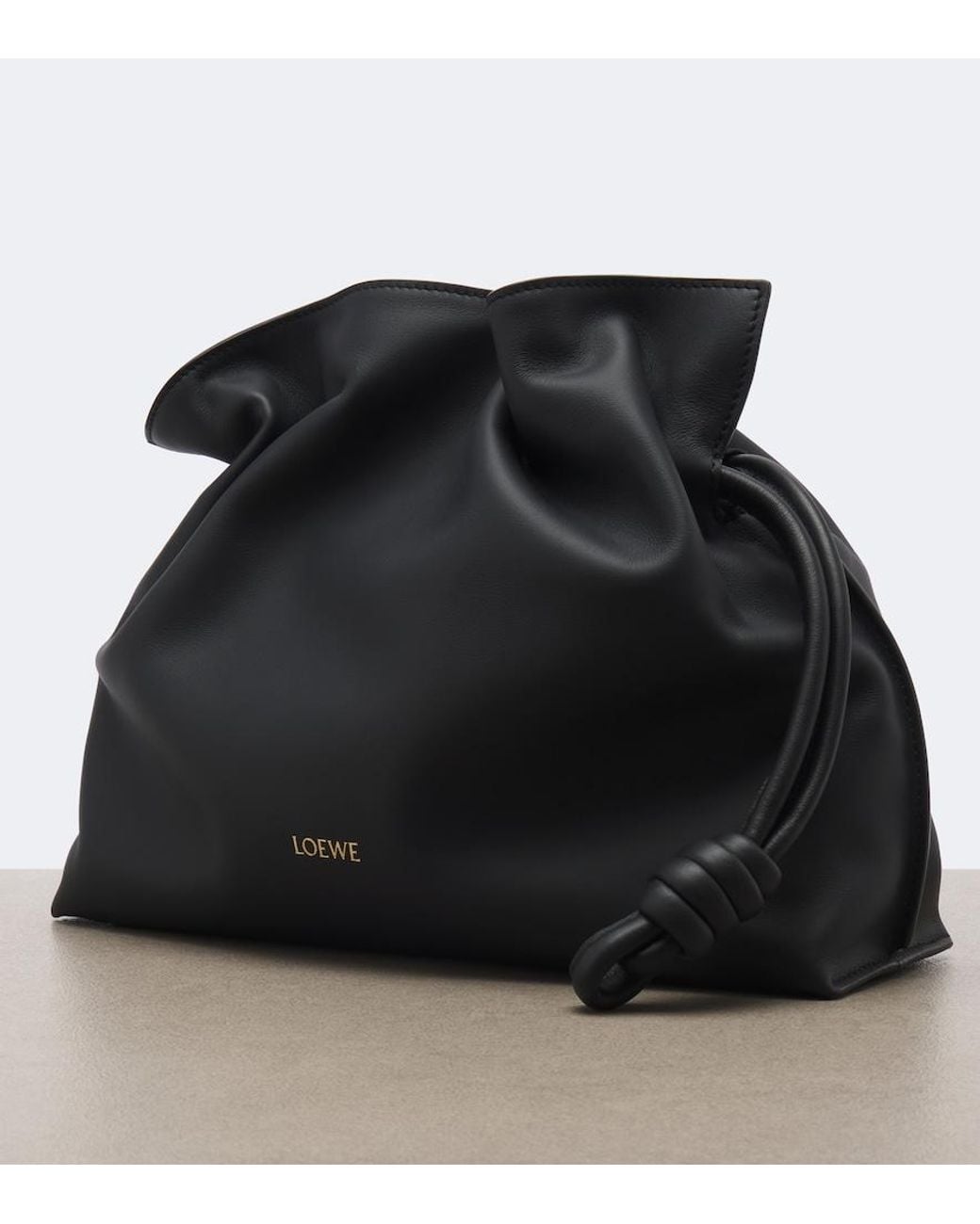 Loewe Black Flamenco Medium Leather Clutch