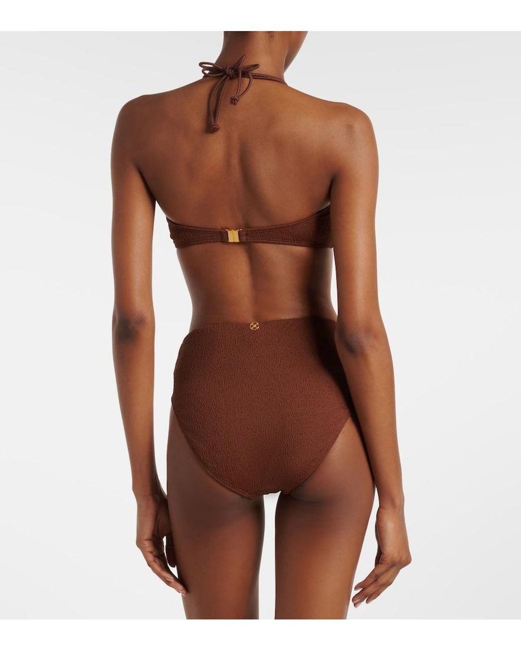 ViX Brown Harper Carol Beaded Bikini Top