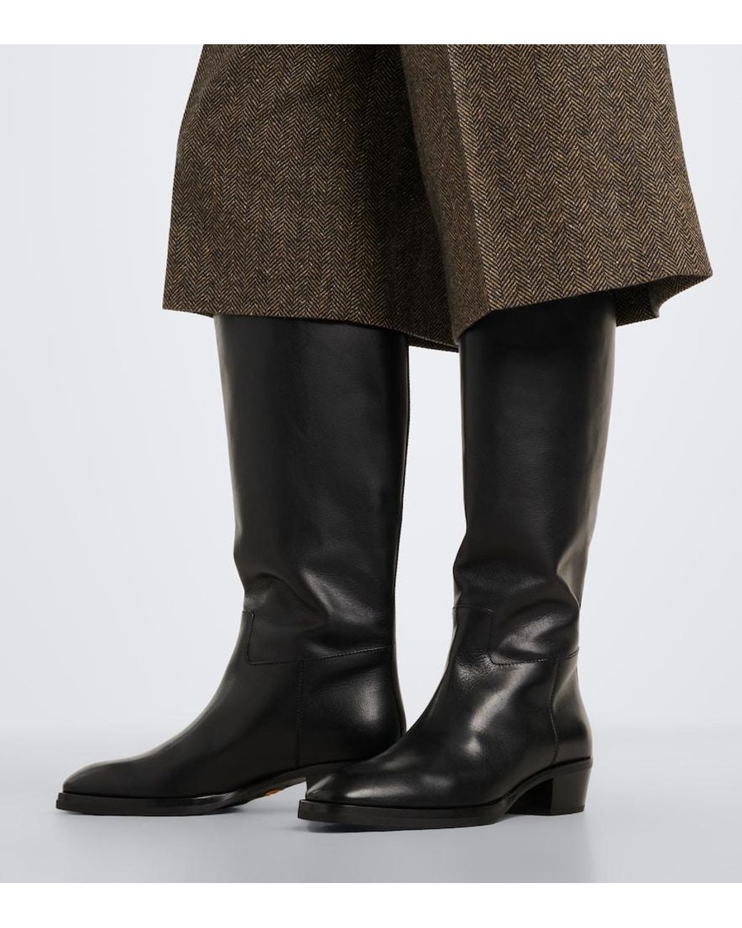 Jimmy Choo Black Mave Leather Knee-High Boots