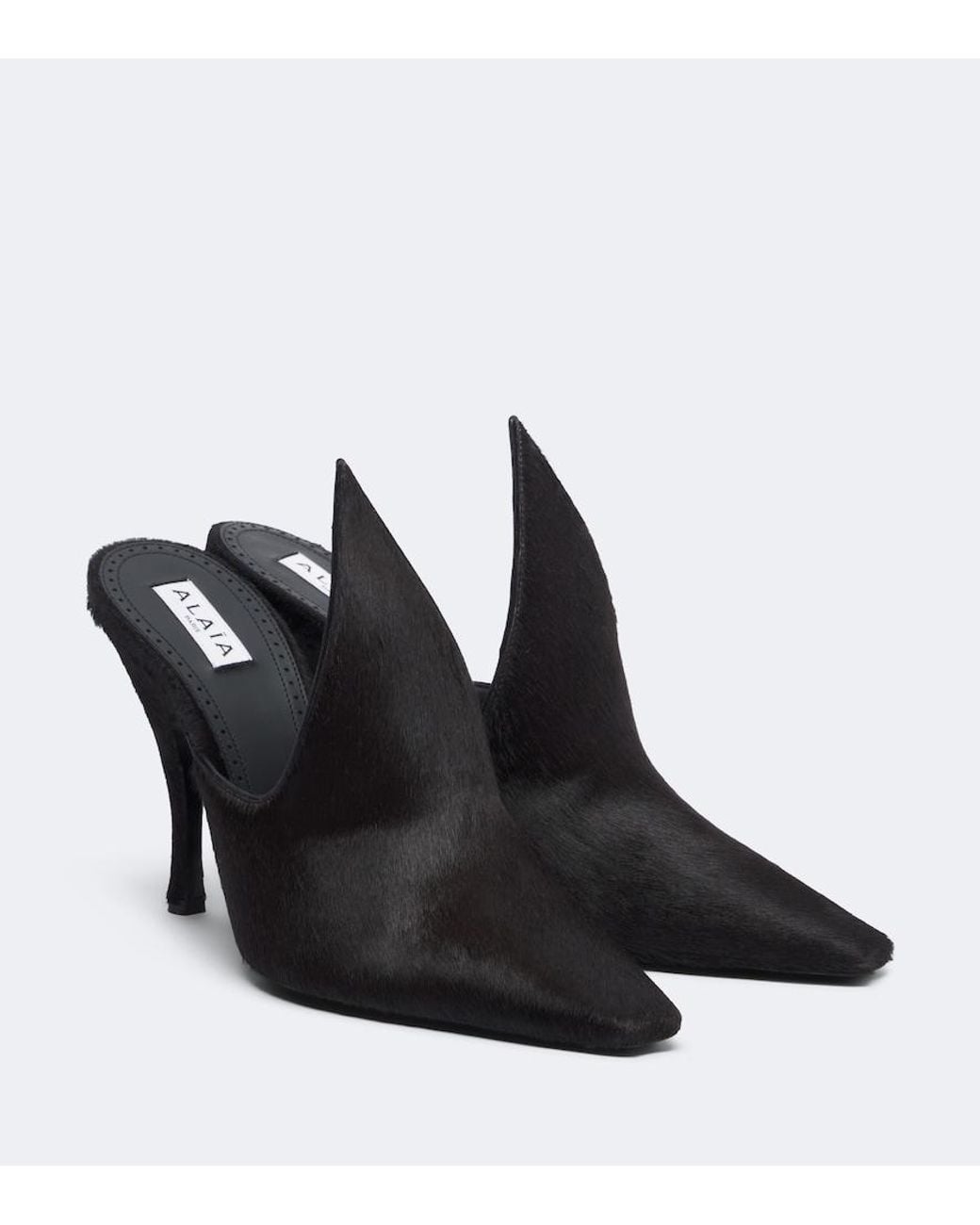 Alaïa Black Calf Hair Mules