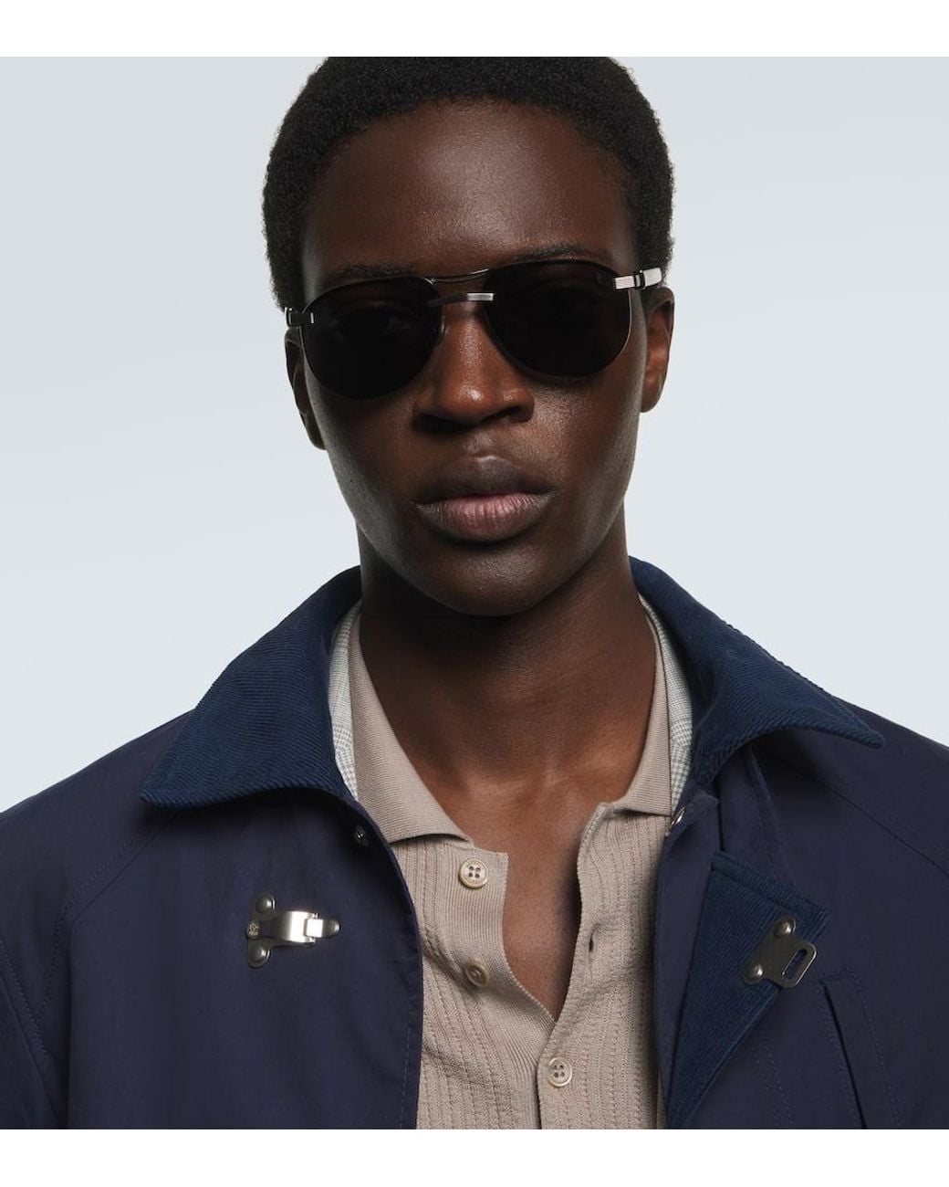 Occhiali Da Sole Aviator Carlito B di Brunello Cucinelli in Black da Uomo