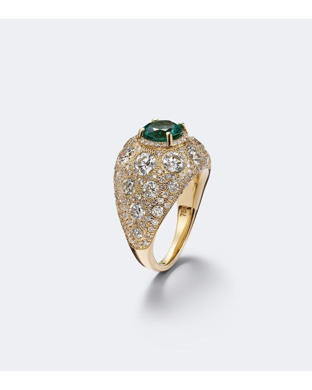 Suzanne Kalan White 18Kt Ring With Diamonds And Emerald