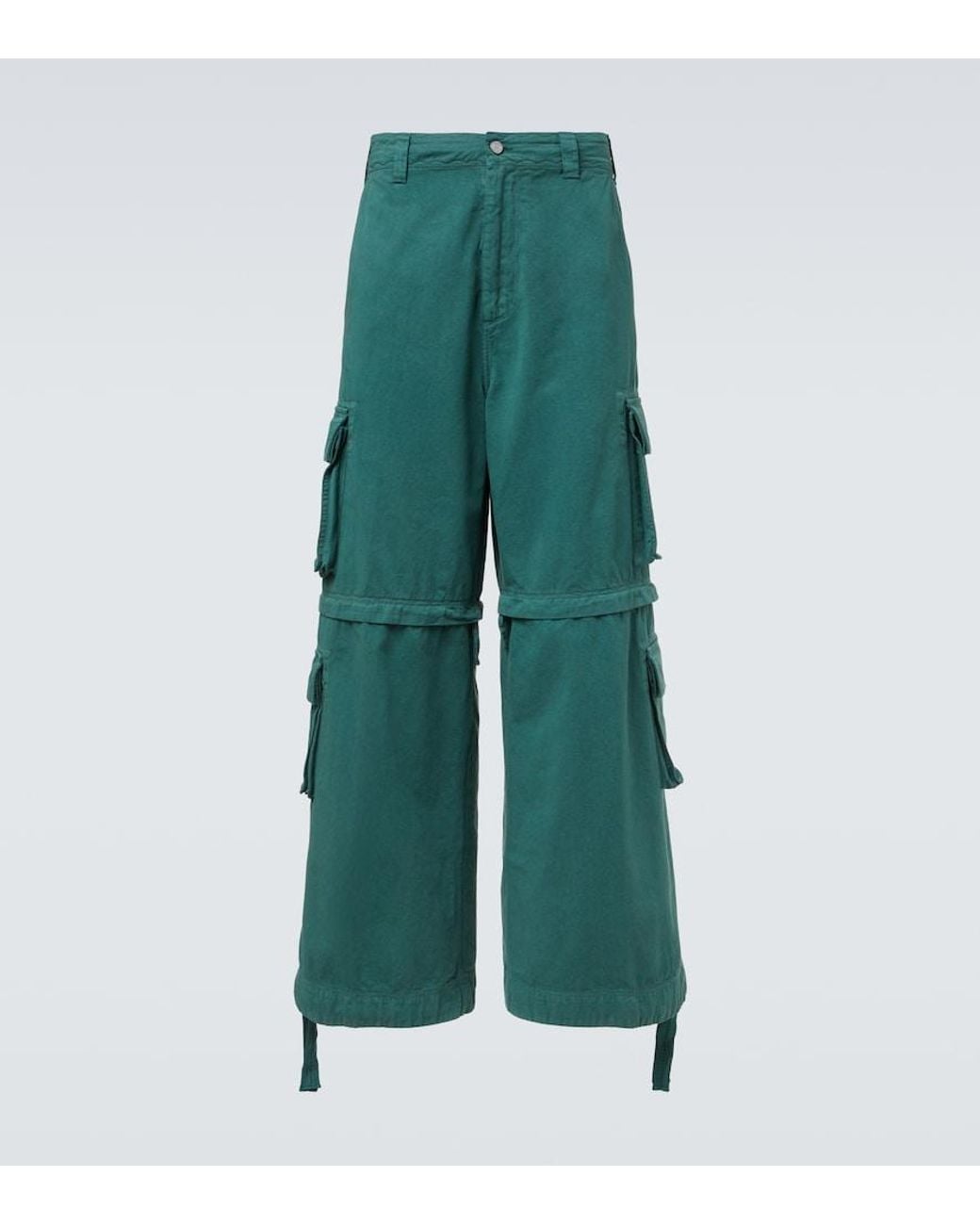 ERL Green High-Rise Cotton Cargo Pants for men