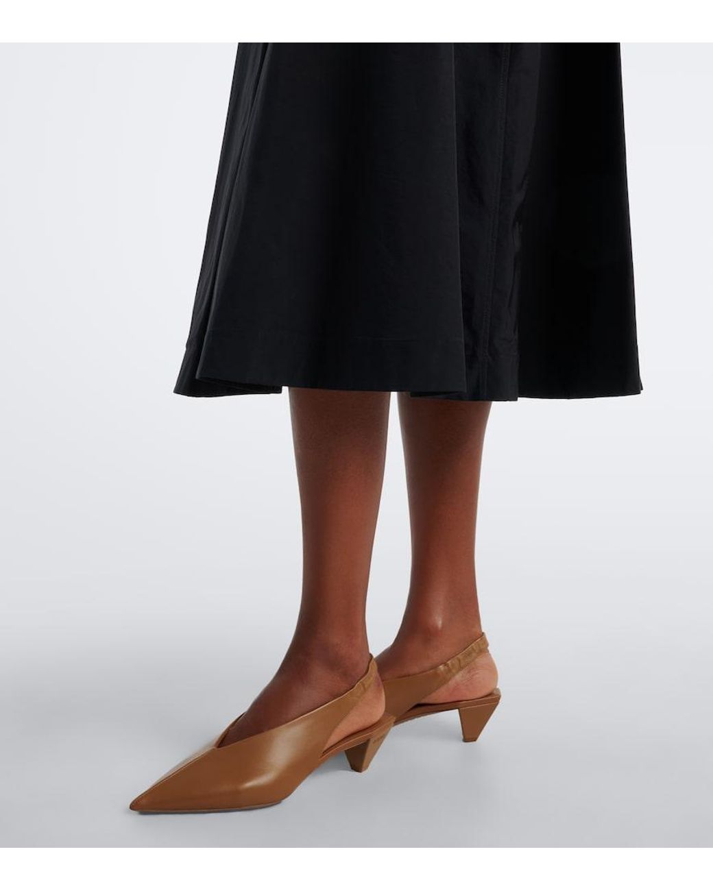 Loewe Blue Belted Cotton-Blend Midi Skirt