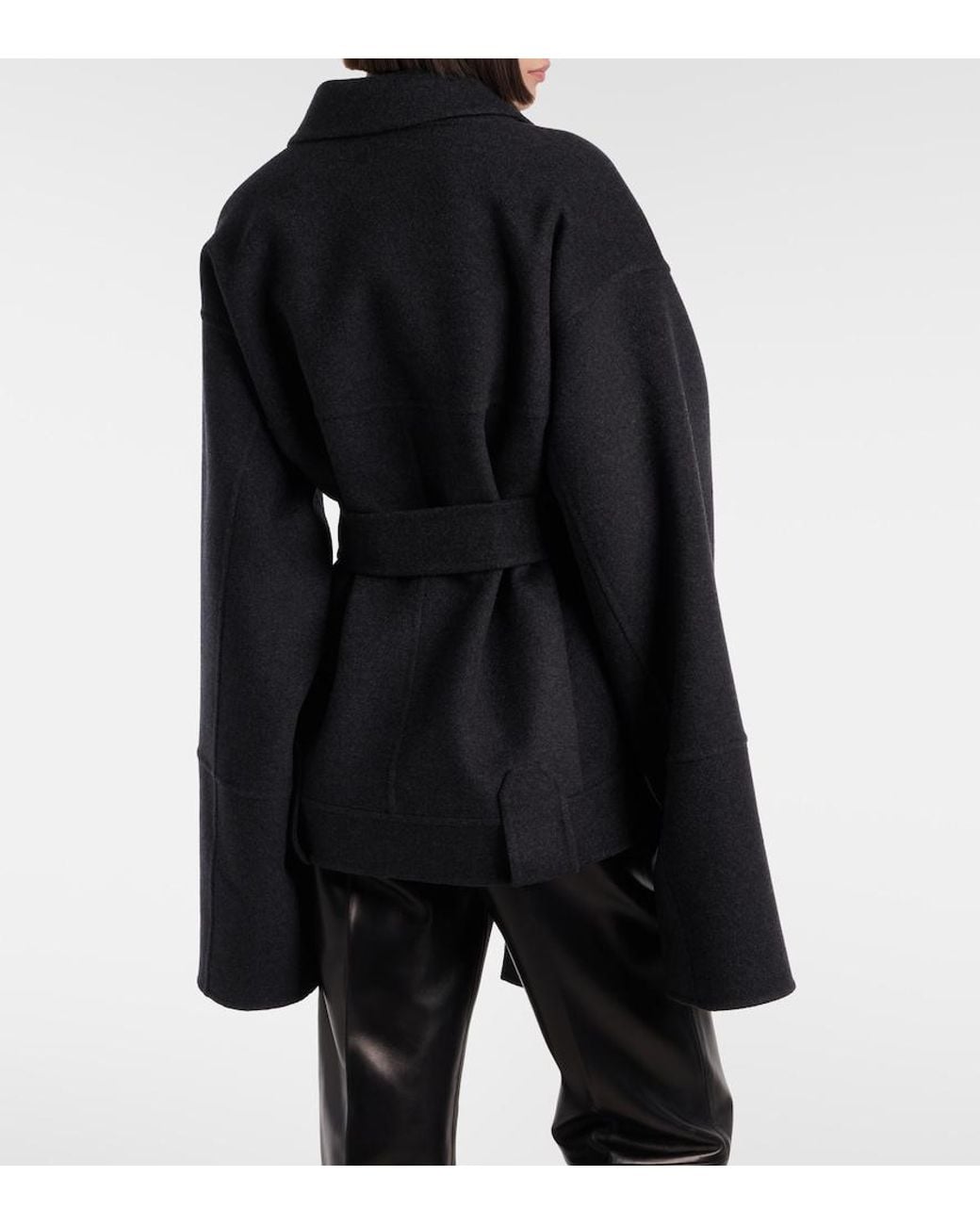 Khaite Black Alder Belted Wool Jacket