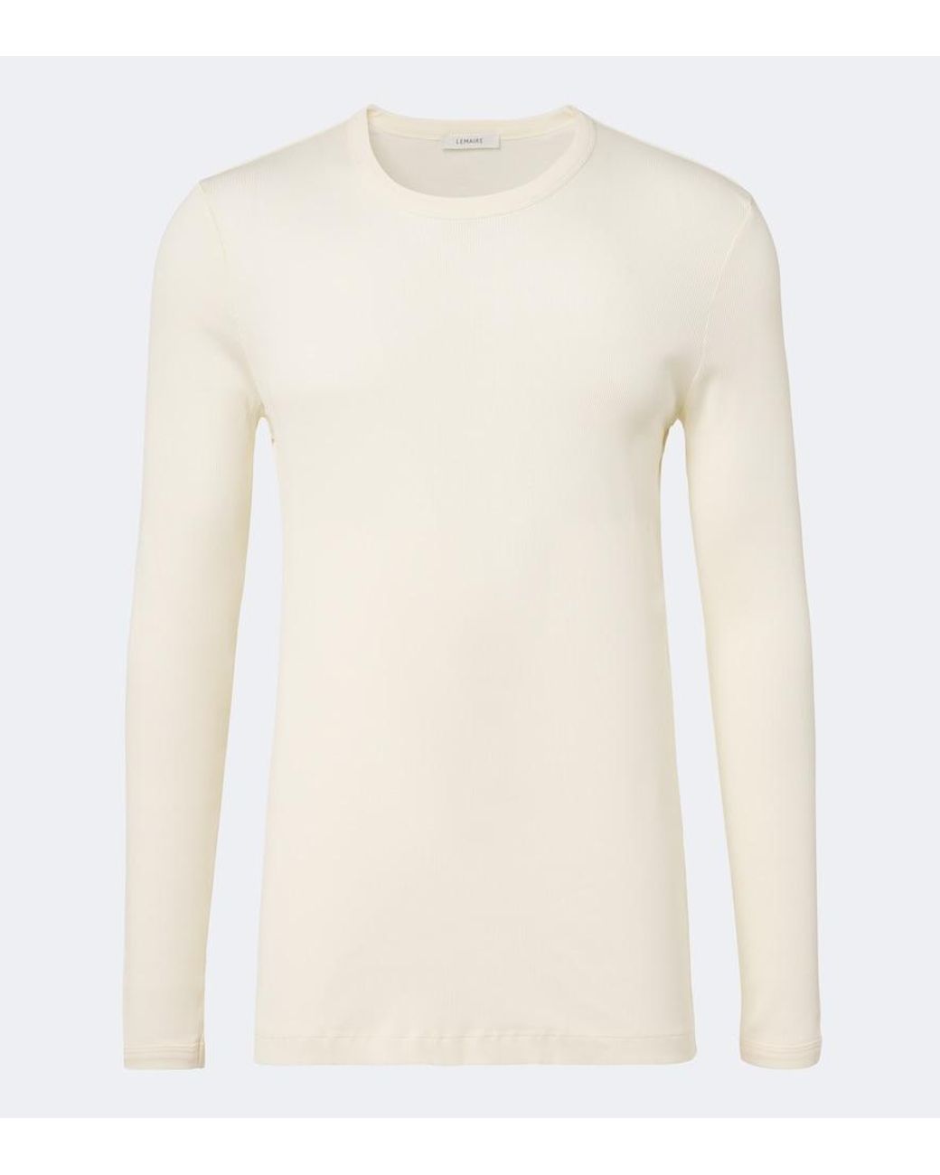 Lemaire Natural Ribbed-Knit Cotton T-Shirt for men