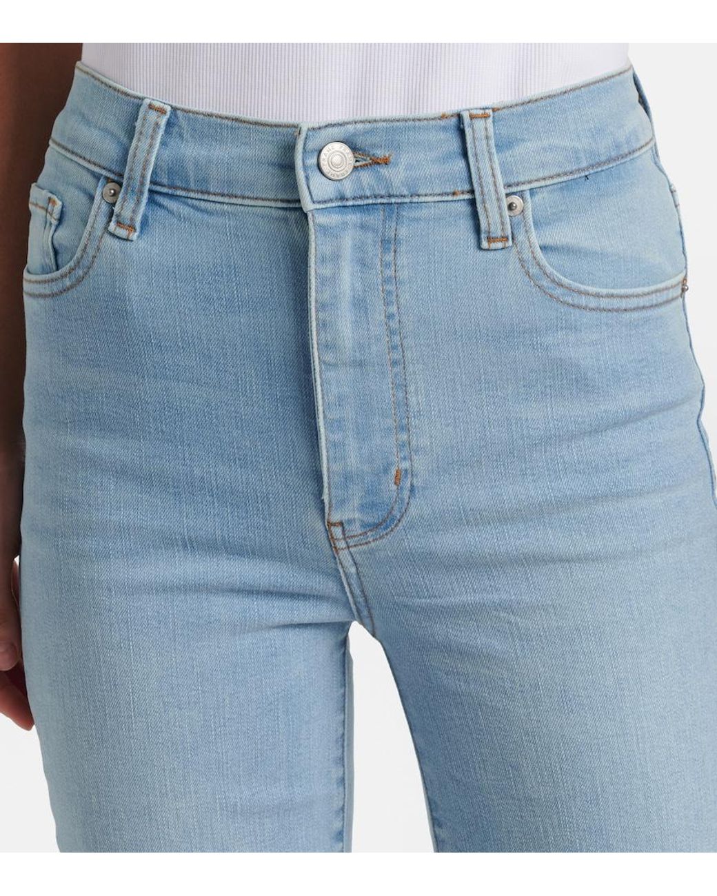 FRAME Blue Le Sleek Long Straight Jeans