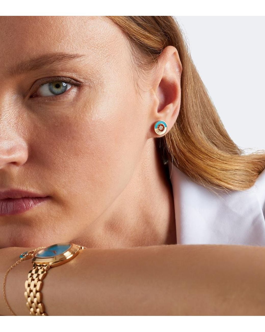 Piaget Blue Possession Vibrant Palace 18Kt Rose Earrings With And Diamonds