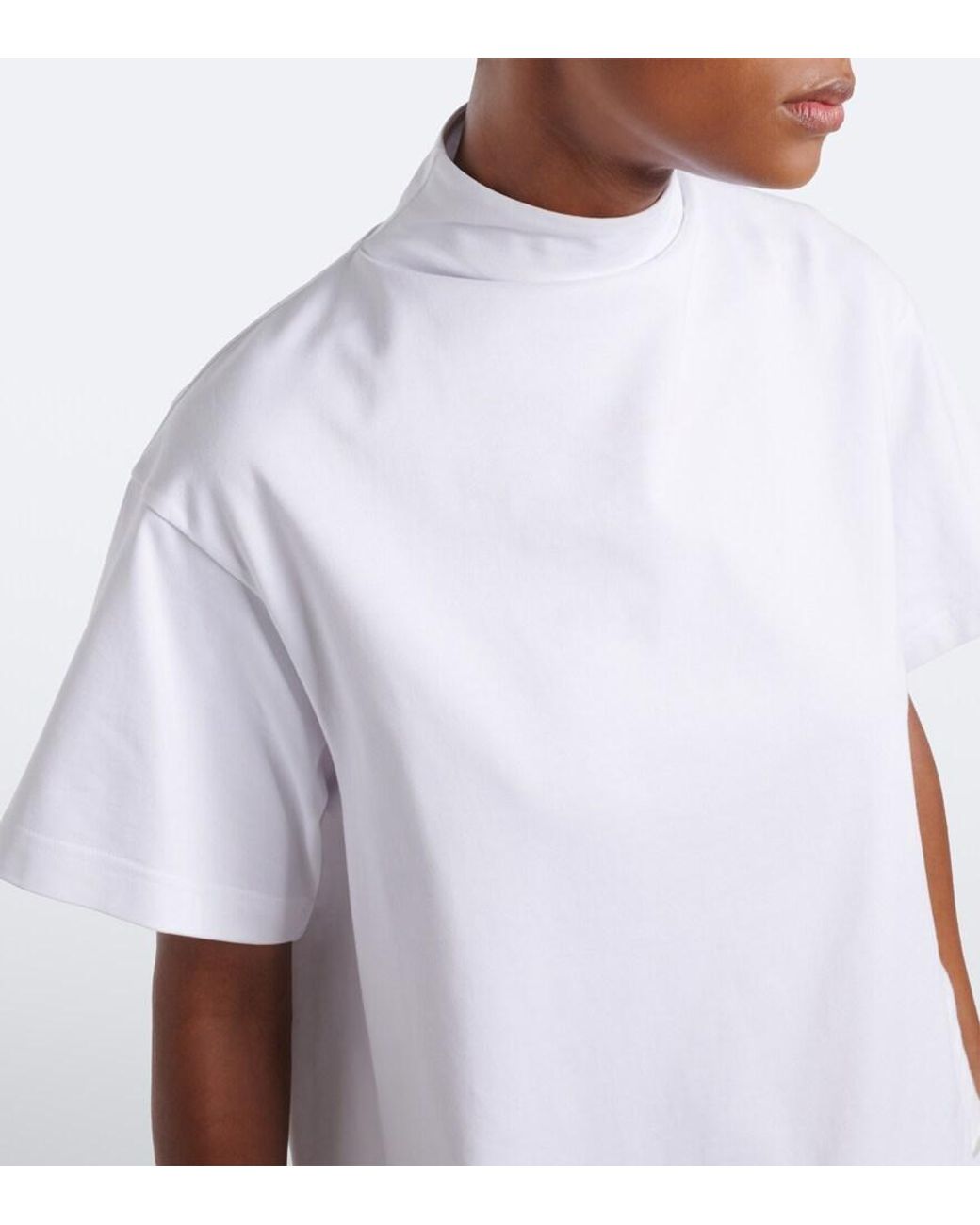 Alaïa White Asymmetric Cotton Jersey T-Shirt