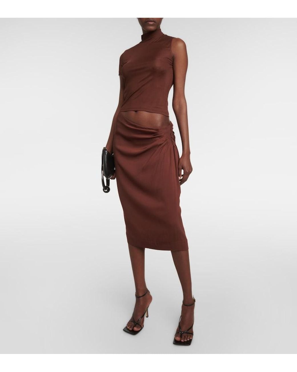 Christopher Esber Brown Fusion Tee Midi Dress