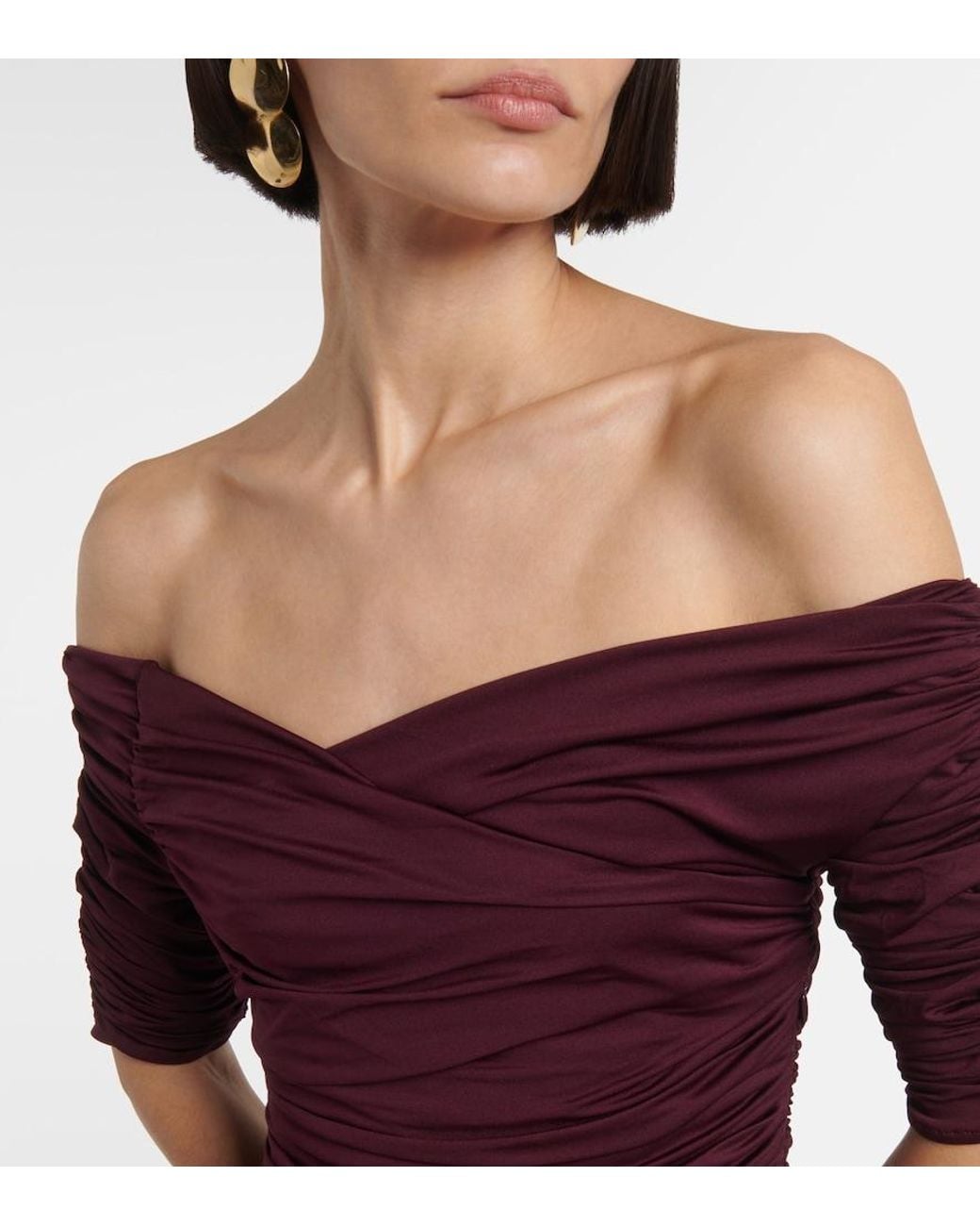 Altuzarra Purple Charlotte Ruched Jersey Maxi Dress