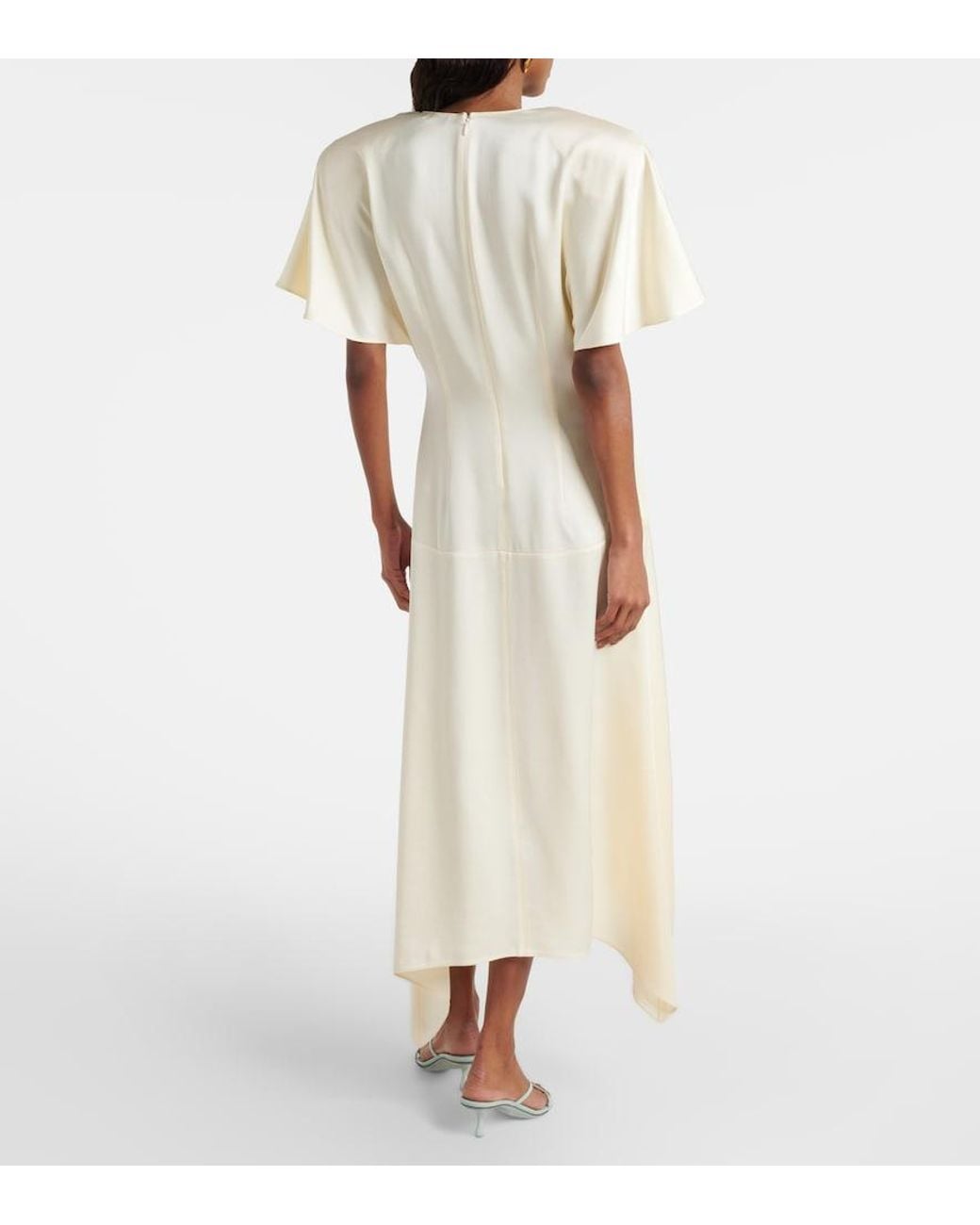 Stella McCartney White Satin Midi Dress