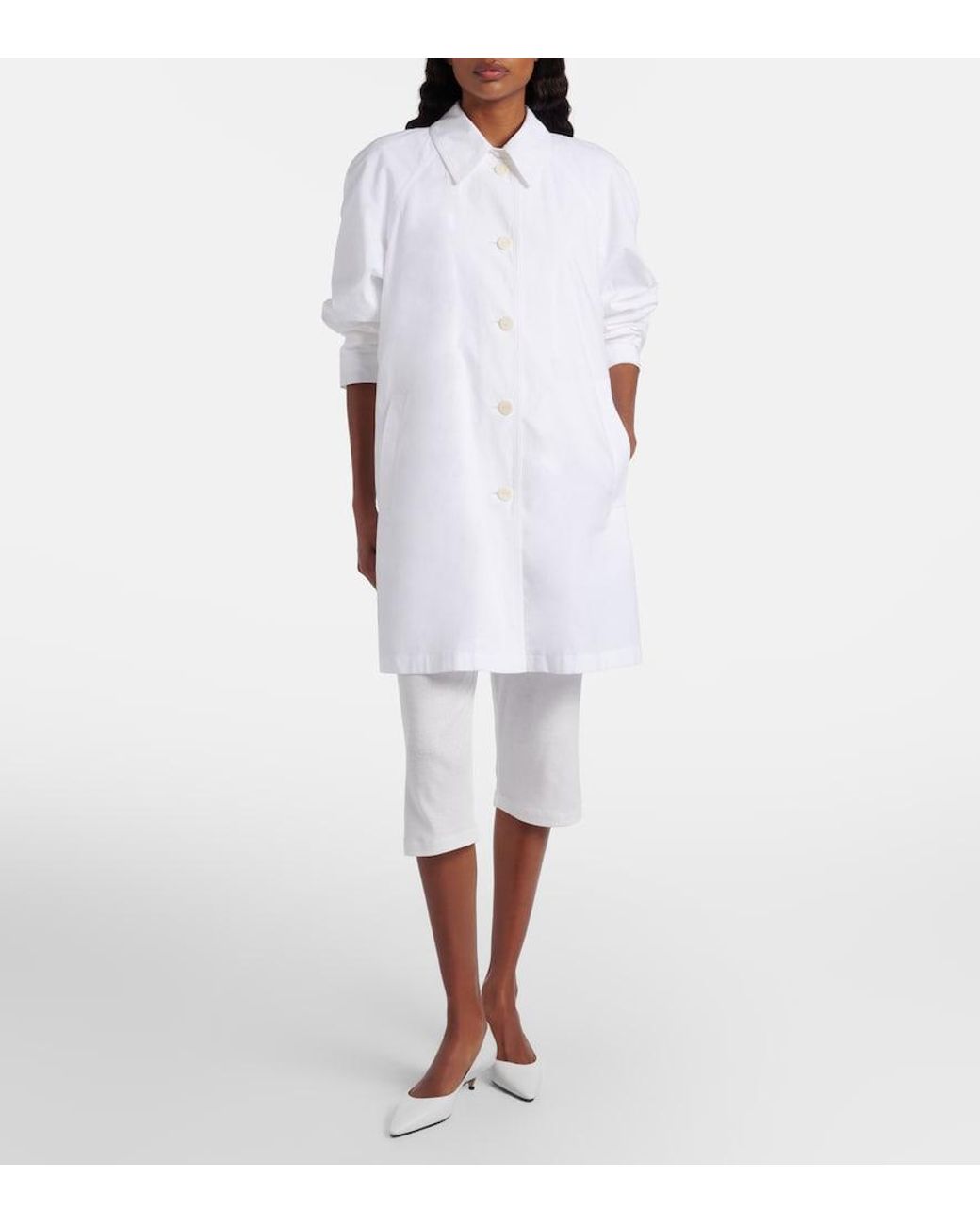 The Row White Hawkins Cotton Coat