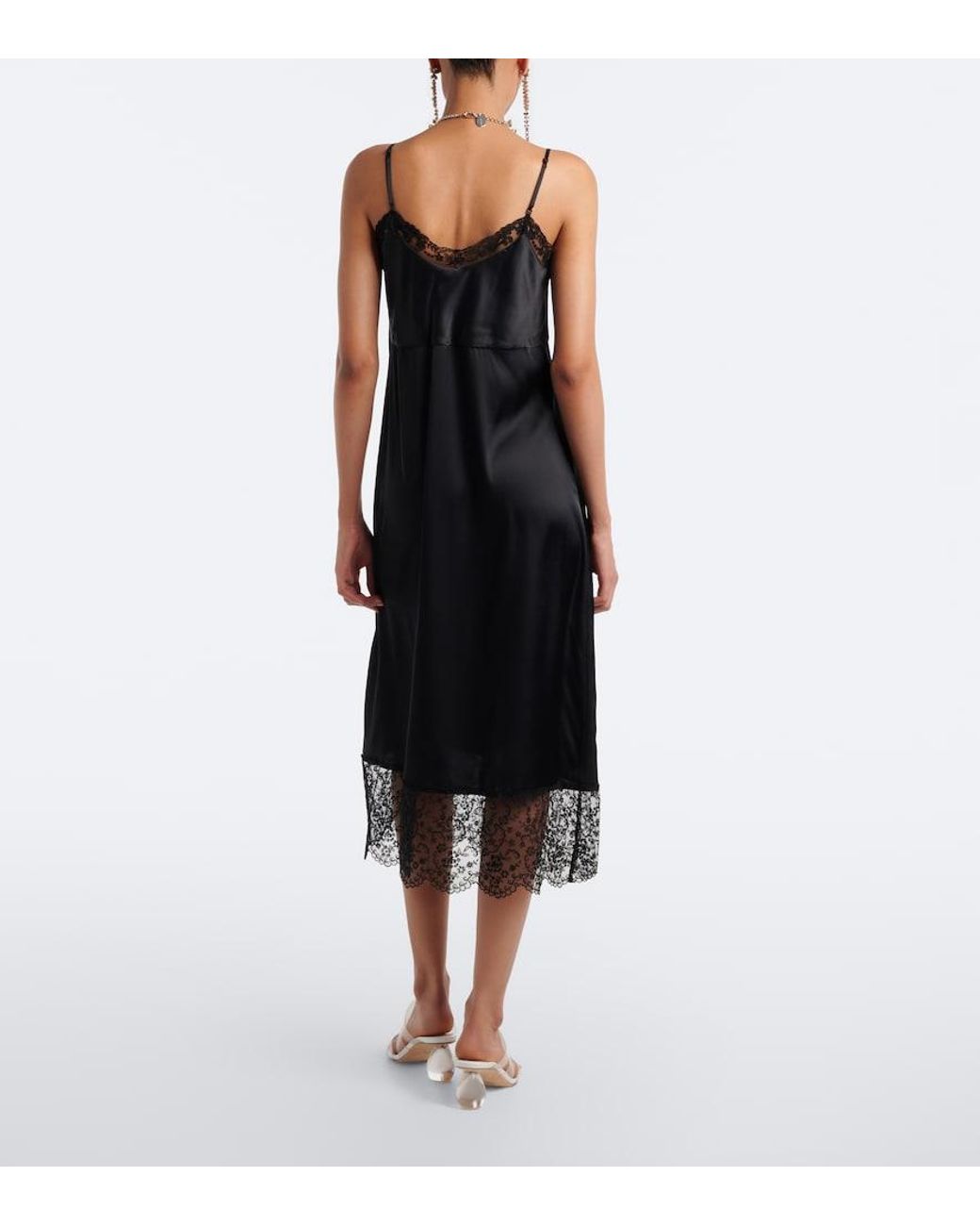Simone Rocha Black Satin Slip Dress
