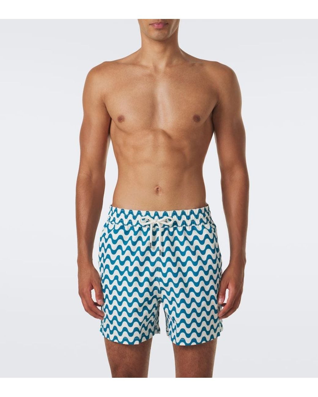 Frescobol Carioca Blue Santos Printed Swim Trunks for men