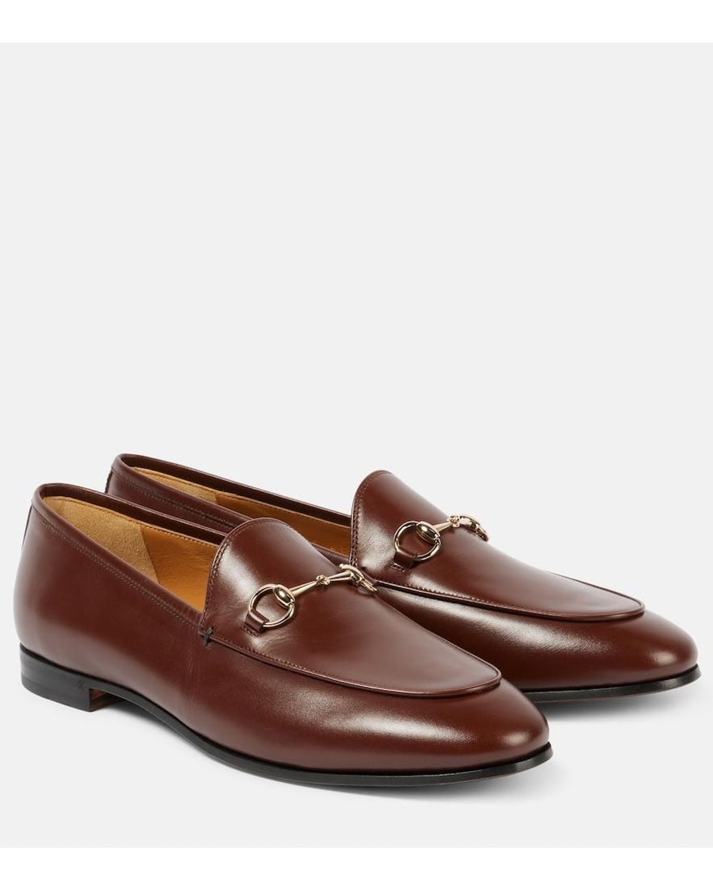 Gucci Brown Jordaan Horsebit Leather Loafers