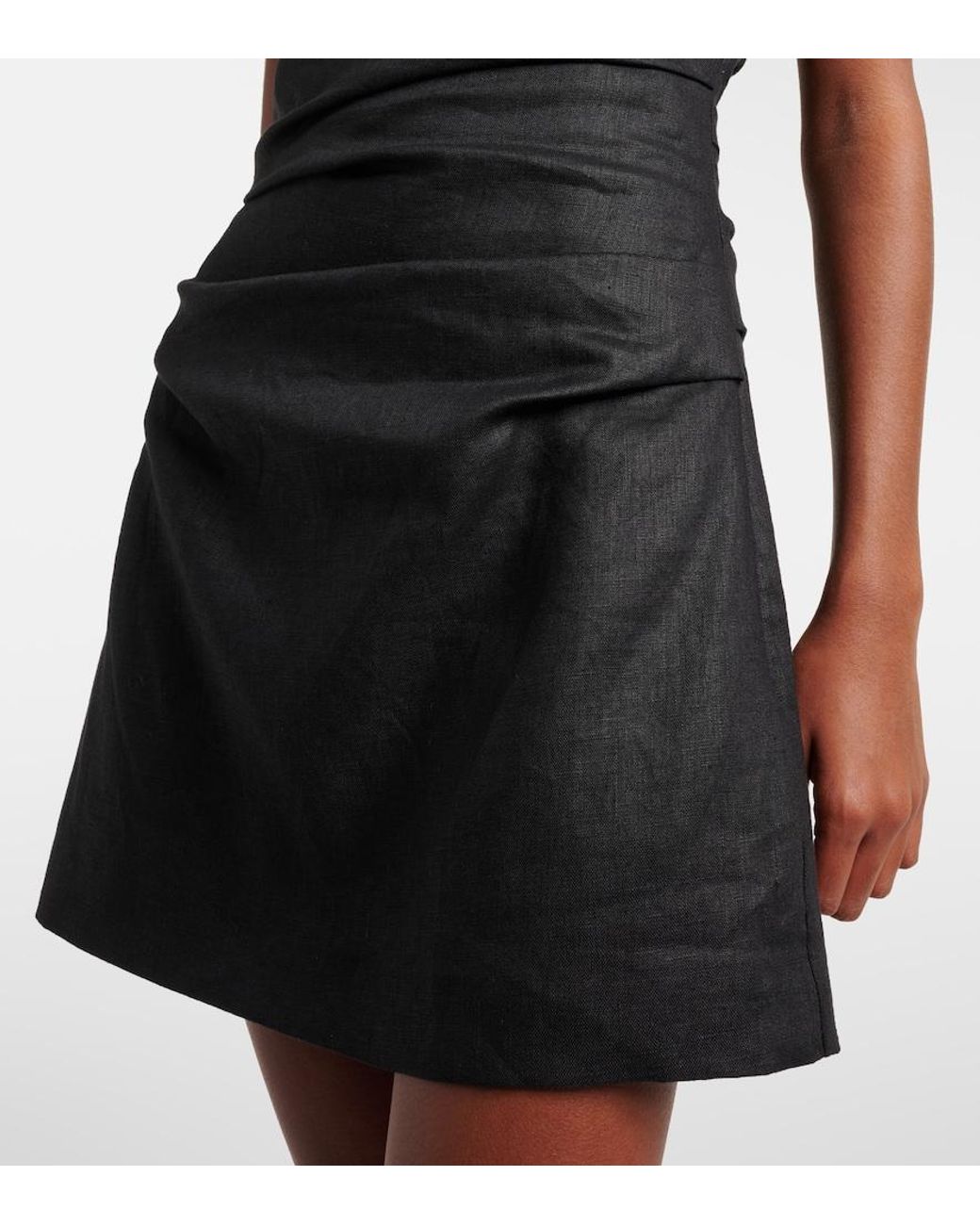 Sir Black Halter Neck Linen Minidress