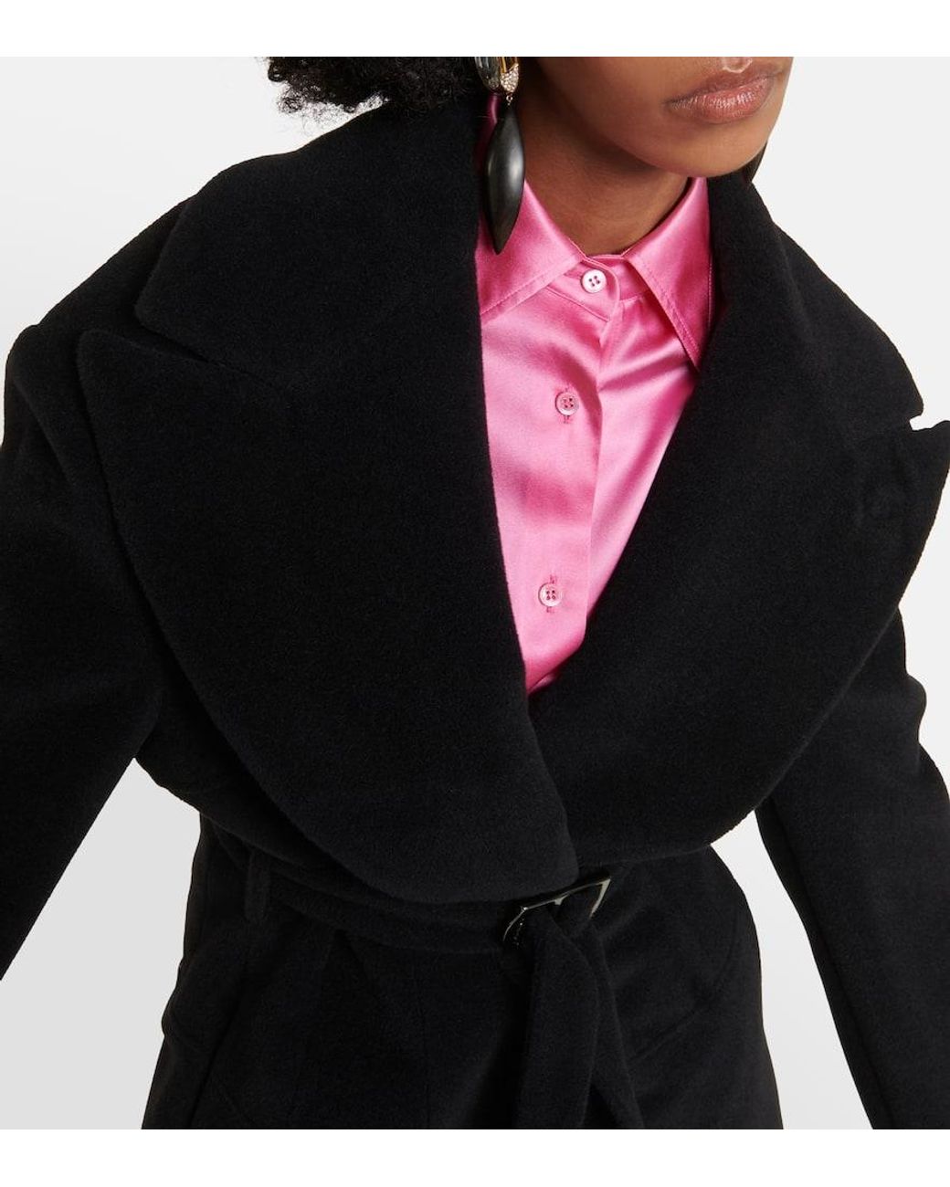 Tom Ford Black Alpaca And Wool Coat