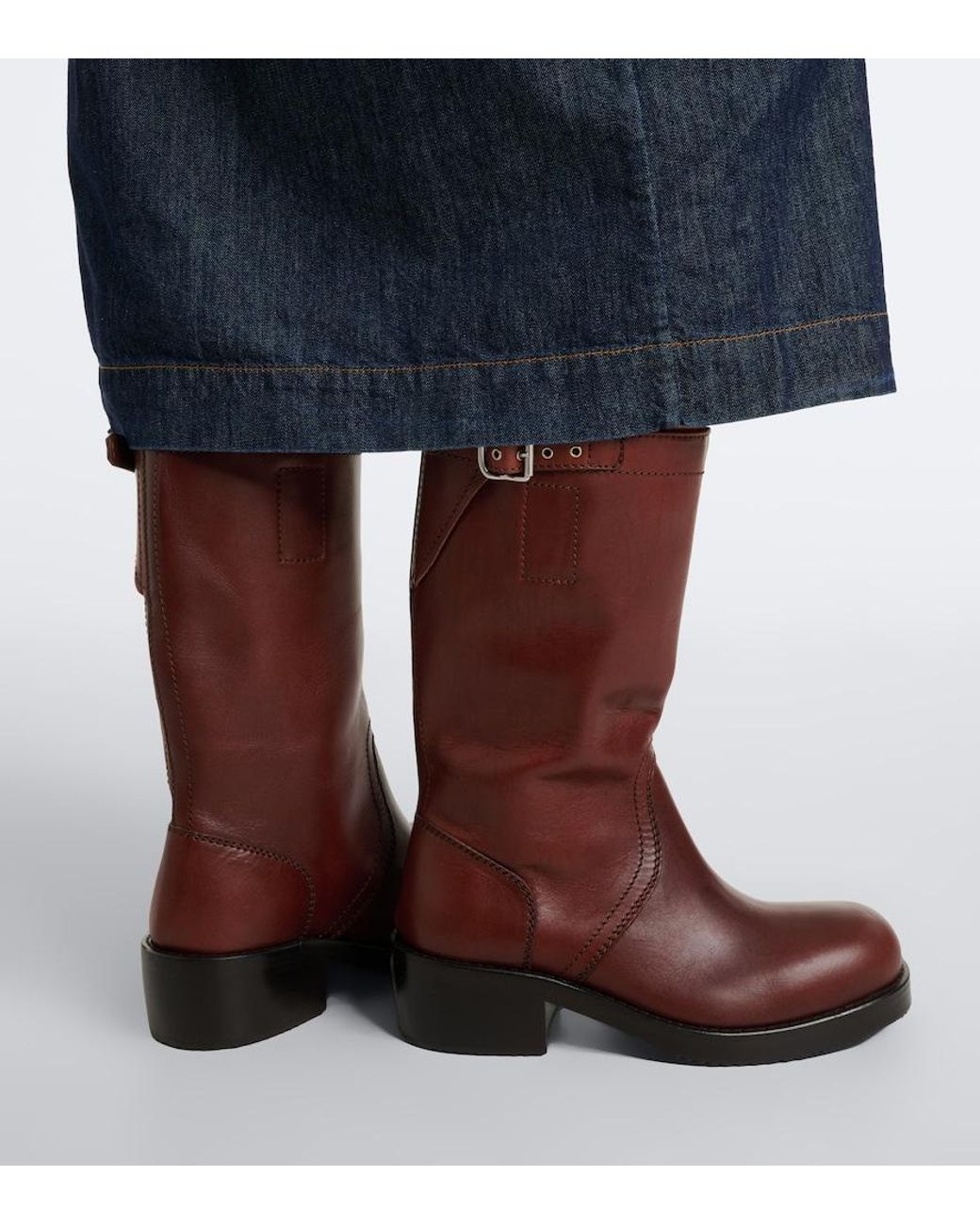 Dries Van Noten Brown Leather Biker Boots