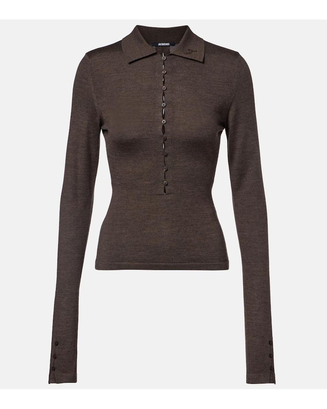 Jacquemus Brown Wool Polo Shirt