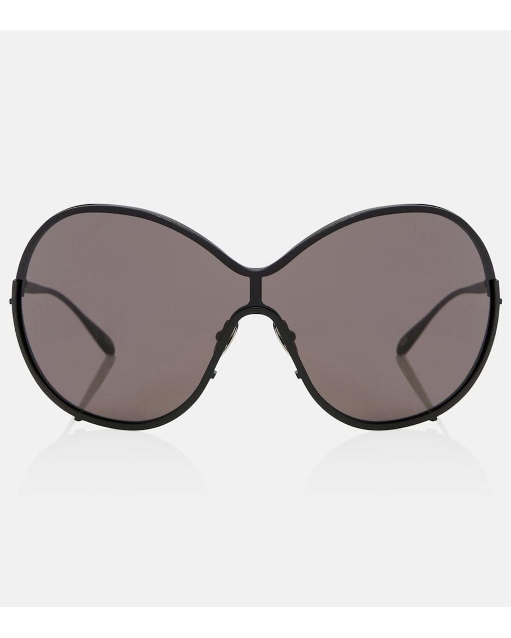 Alaïa Brown Lettering Logo Oversized Sunglasses