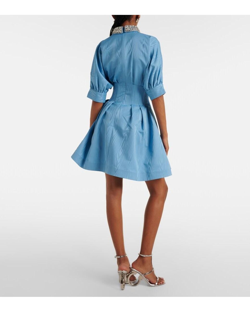 Rebecca Vallance Blue Cielo Embellished Corset Dress