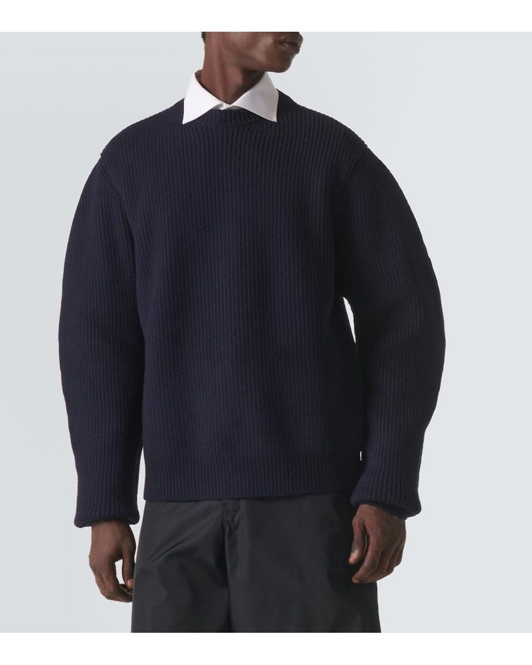 Jil Sander Blue Wool Sweater for men