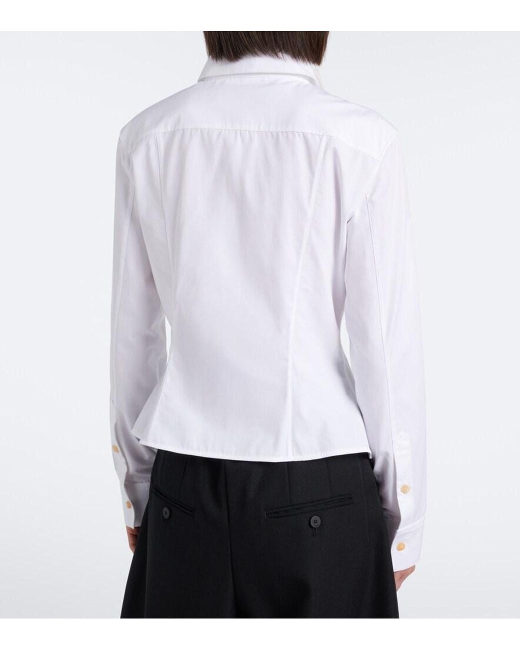 Jacquemus White Triangle Cotton Poplin Shirt