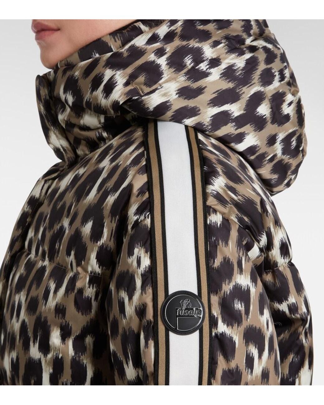 Fusalp Black Ada Leopard-Print Down Ski Jacket