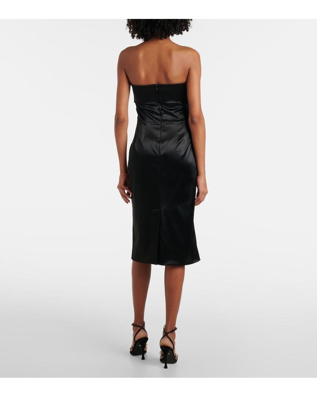 Dolce & Gabbana Black Satin Bustier Dress