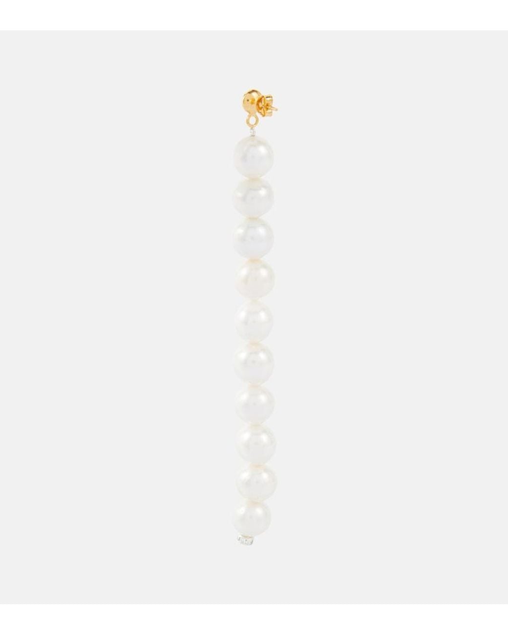 Magda Butrym White Pearl Drop Earrings