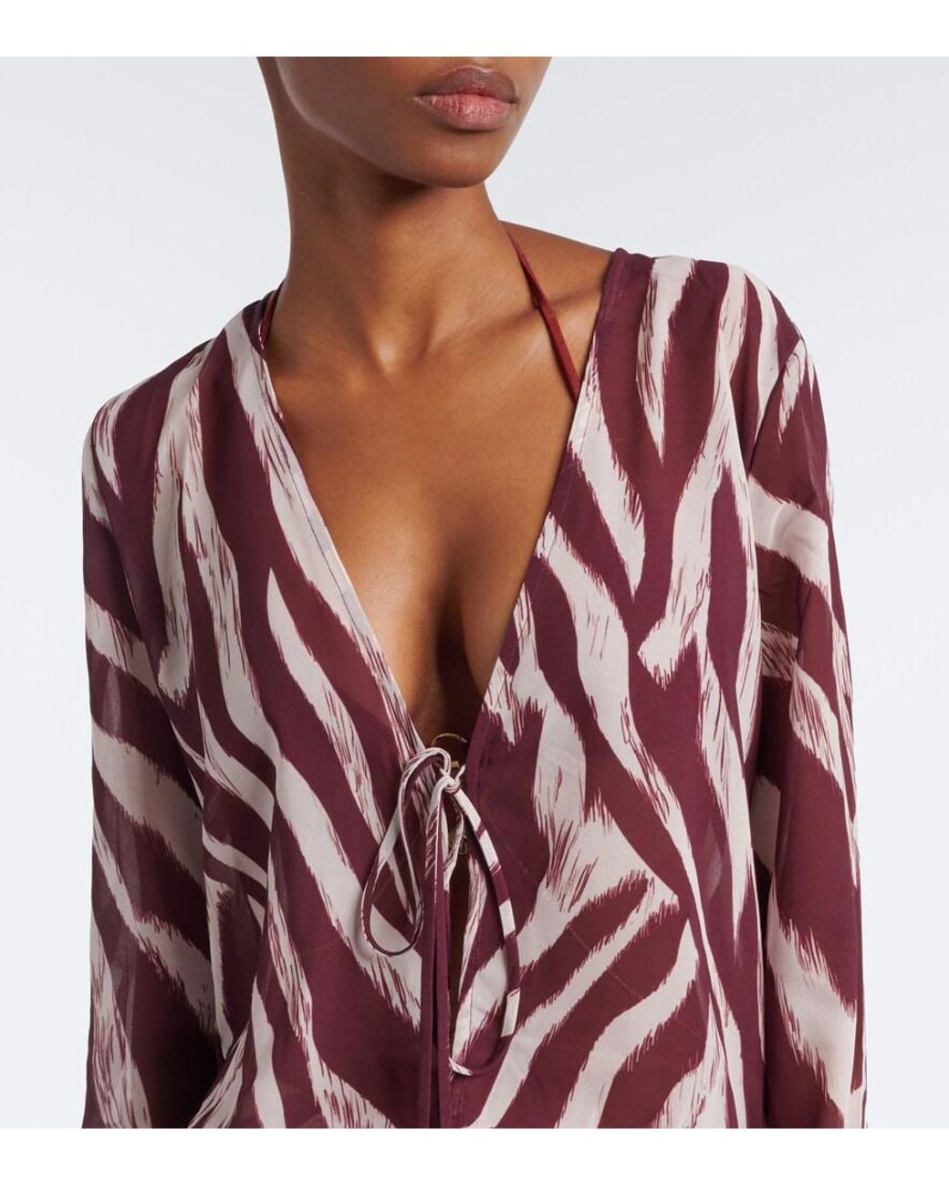 Bananhot Purple Nema Zebra-Print Maxi Dress