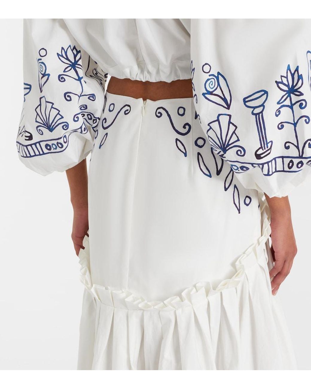 ALÉMAIS White X Lrnce Leela Printed Cotton Maxi Skirt