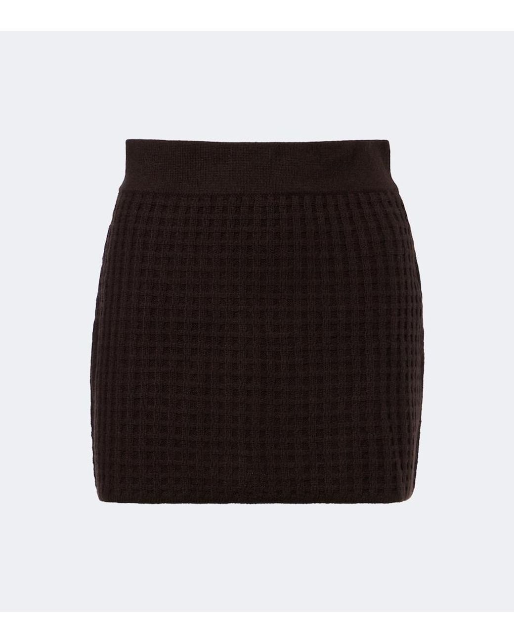 Jardin Des Orangers Black Wool And Cashmere Jacquard Miniskirt