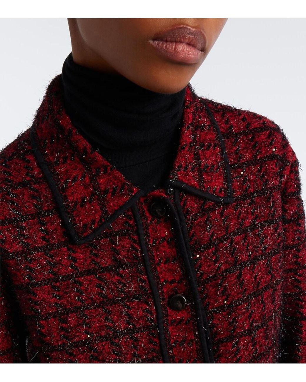 Veronica Beard Red Blanche Tweed Jacket