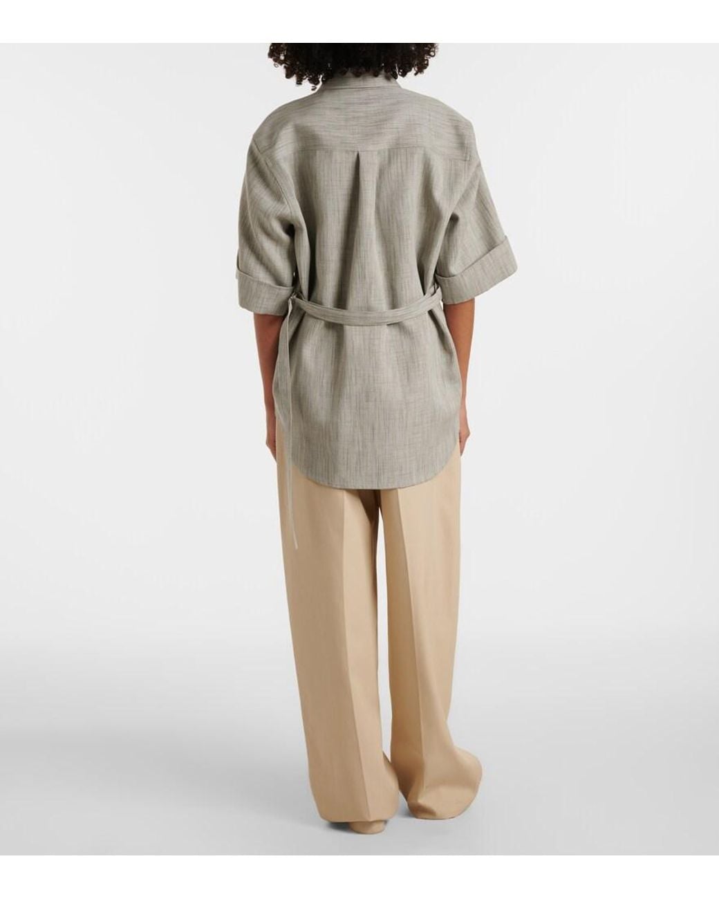 Tod's White Silk, Wool, And Cotton Shirt